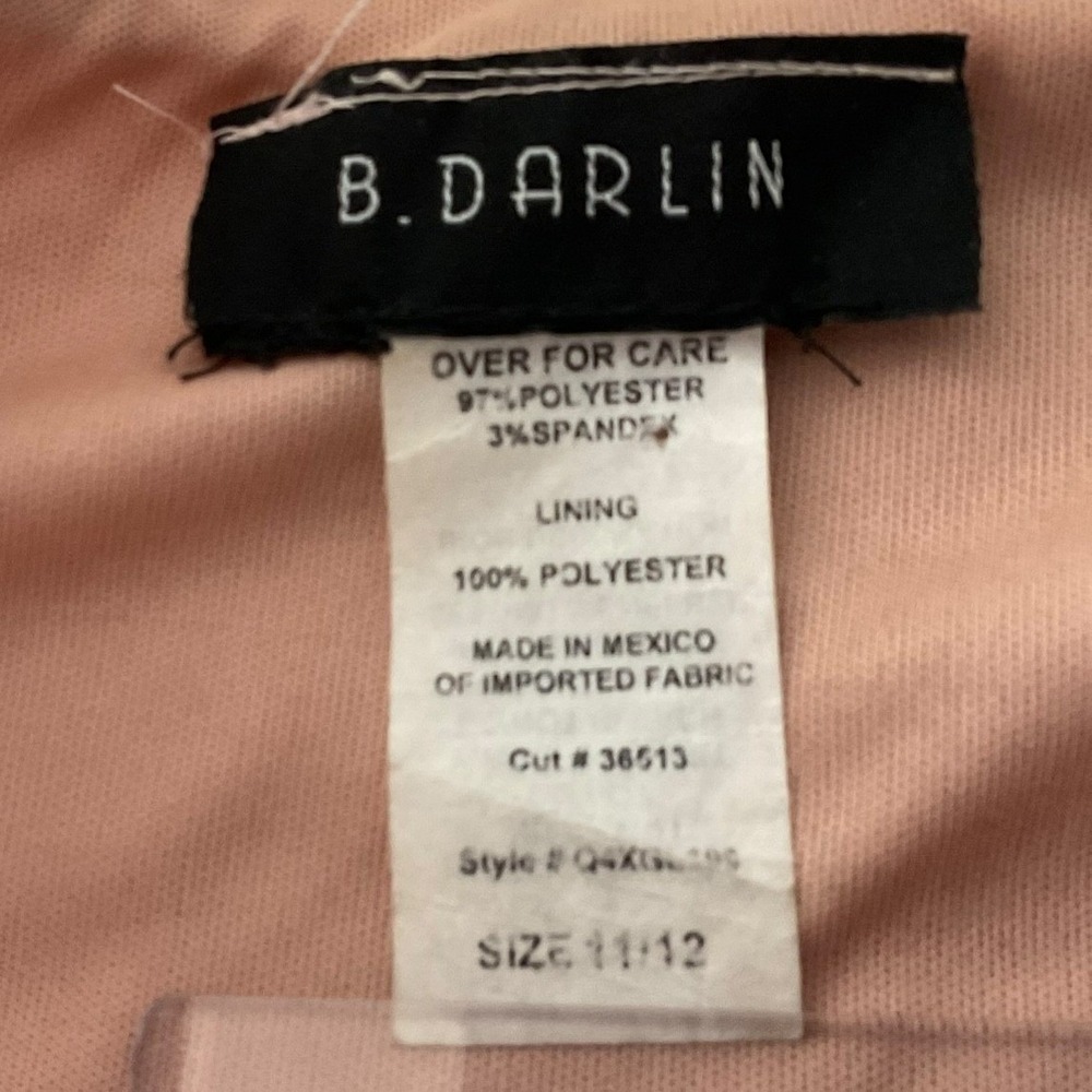 B. Darlin Womens Pink Studded Pearl Halter Fit & Flare Skater Dress Size 11/12 - Picture 4 of 9